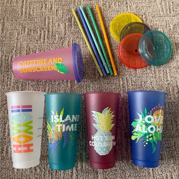 Starbucks HAWAII  Tropical Themed Tumblers Set - Picture 1 of 5
